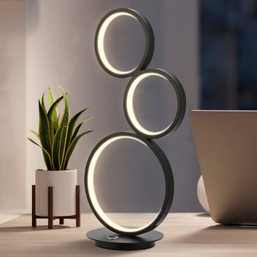 Juno 17.25" 3-Light Bohemian Coastal Iron Integrated LED Table Lamp - JONATHAN Y